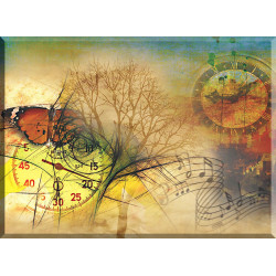 Reloj Mariposa Música De La Ciudad Árbol Pergamino