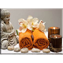 Buda y flor relajación