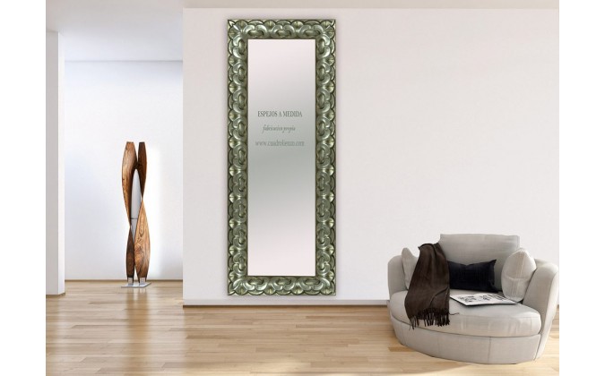 espejos en cualquier medida para salon en madera plateada