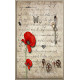 Cubrecontador amapolas sobre texto vertical