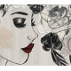 Estilo de mujer con flores 60x150 cm