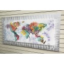 Mapa del mundo pintado 70x140 cm