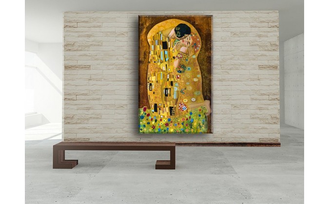 Cuadro arte abstracto inspirado en el klimt, pintura batik en los terrenos de Gustav Klimt
