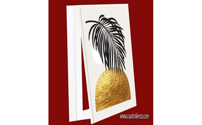 cubrecontador Formas geométricas doradas, hojas de palma