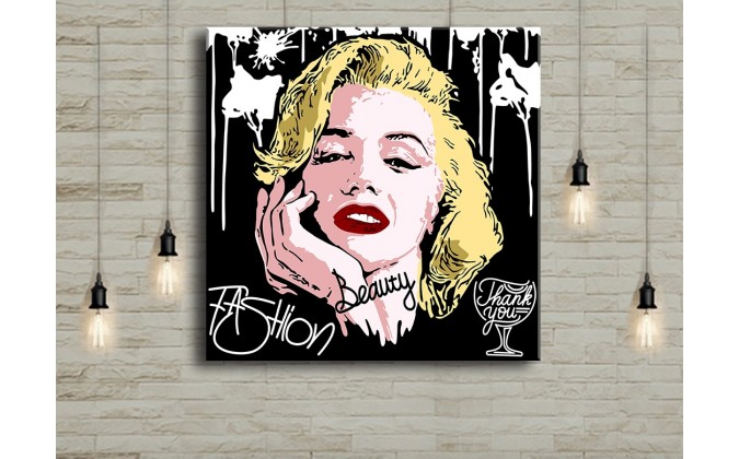 Clásico estilo, , diseño de arte, Marilyn Monroe, , sobre un fondo negro.