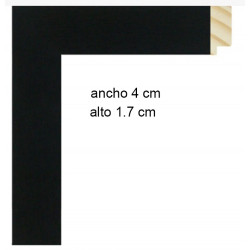 MOLDURA PINO LACADO NEGRO MATE