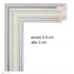 MOLDURA BLANCO COMBINADO PLATA