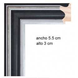 MOLDURA PINO NEGRO COMBINADO PLATA