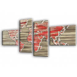 Mapa rojo en madera-24513