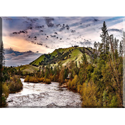 Río Americano Cielo Nubes Puesta De Sol Crepúsculo_21515